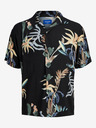 Jack & Jones Čierna pánska vzorovaná košeľa s krátkym rukávom Jack & Jones Luke