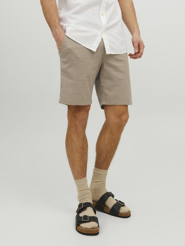 Jack & Jones Béžové pánske chino šortky s plátnom Jack & Jones Dave
