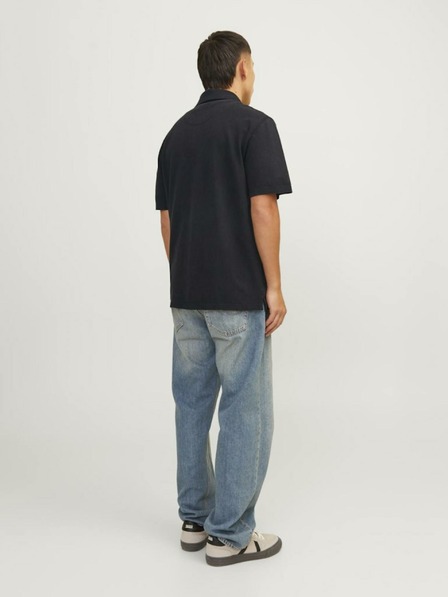 Jack & Jones Čierna pánska polokošeľa Jack & Jones William