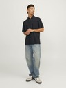 Jack & Jones Čierna pánska polokošeľa Jack & Jones William