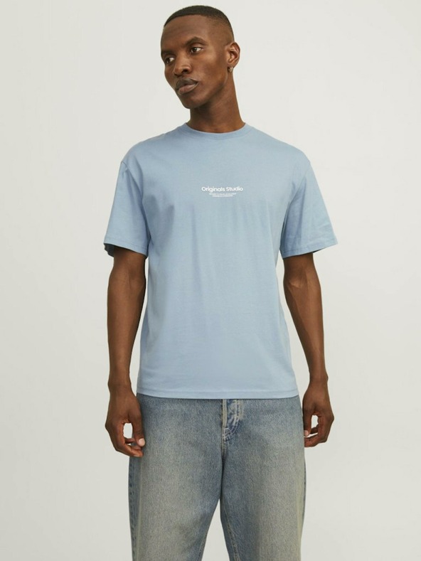 Jack & Jones Svetlomodré pánske tričko Jack & Jones Vesterbo