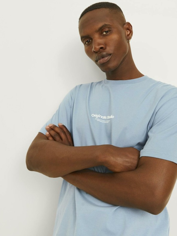 Jack & Jones Svetlomodré pánske tričko Jack & Jones Vesterbo