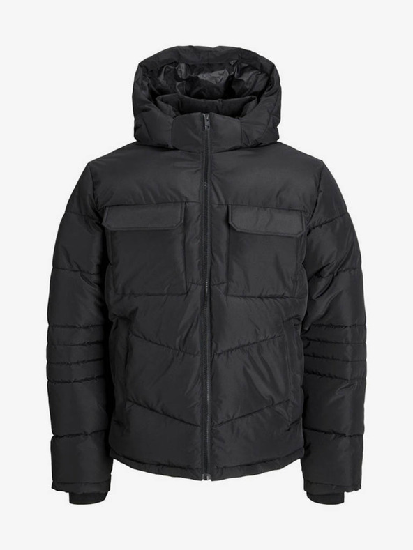 Jack & Jones Čierna pánska prešívaná bunda Jack & Jones Build