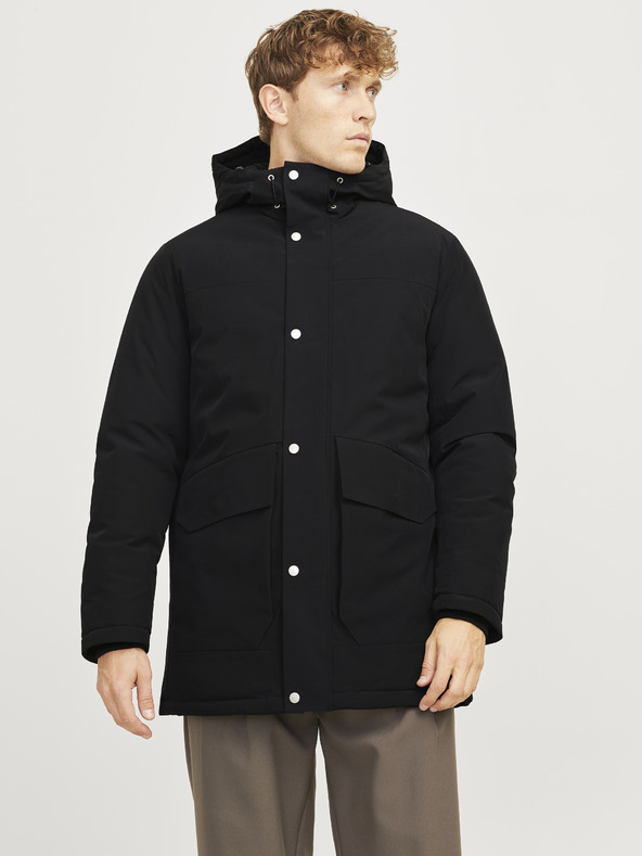 Jack & Jones Čierna pánska bunda Jack & Jones Trek