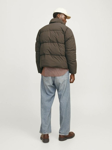 Jack & Jones Tmavohnedá pánska prešívaná bunda Jack & Jones Frederiks