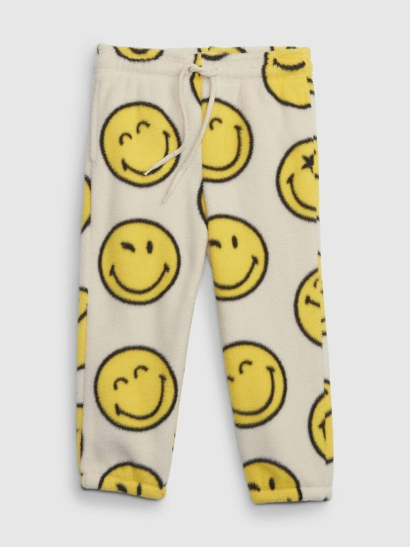 GAP Baby fleece tepláky GAP × SmileyWorld® Unisex