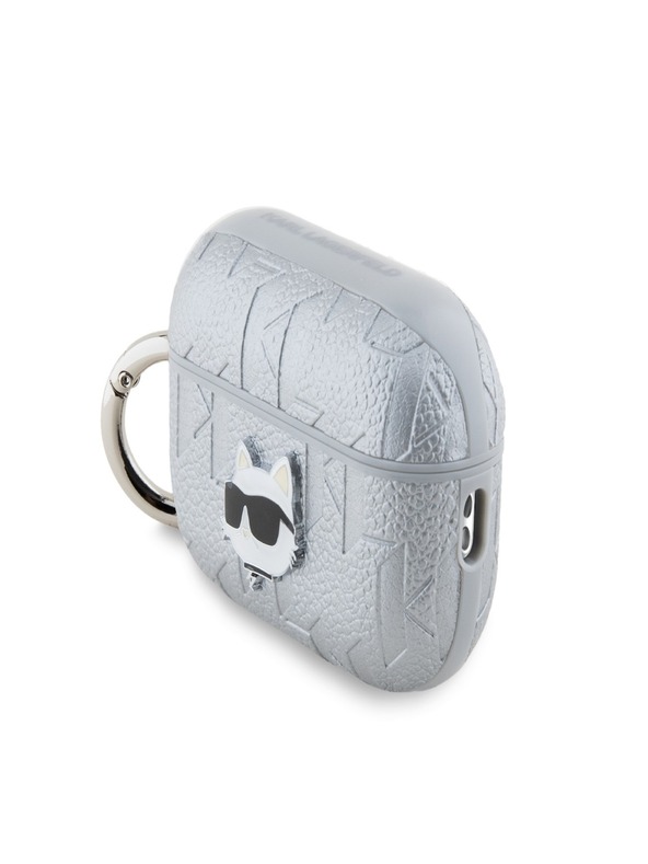 Karl Lagerfeld Karl Lagerfeld PU Embossed Choupette Head Case pre AirPods Pro 2 Silver