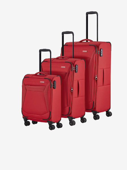 Travelite Sada troch cestovných kufrov Travelite Chios v červenej farbe S,M,L