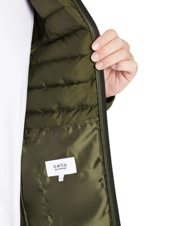 Celio Khaki pánska bunda s kapucou Celio Jushellsl
