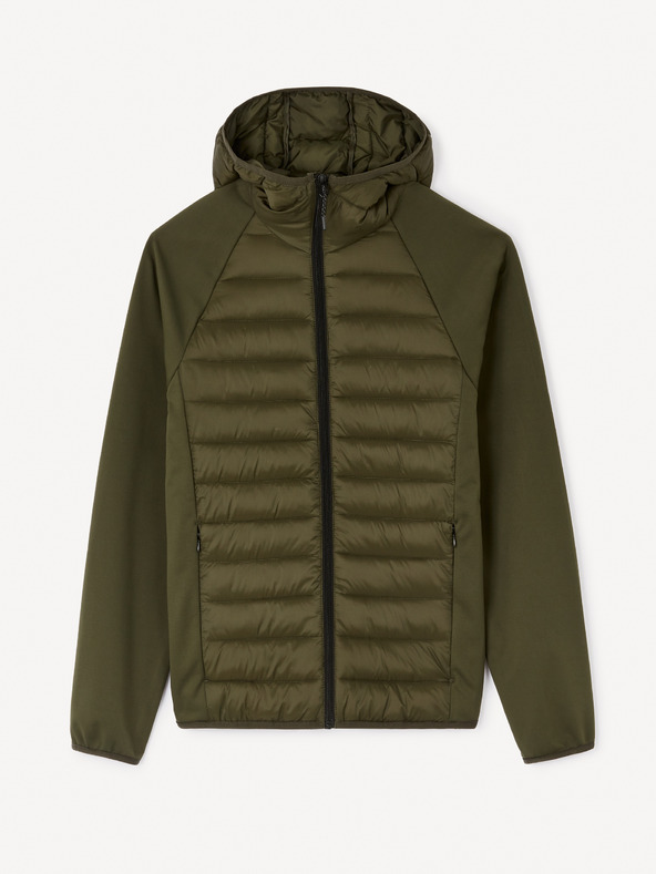 Celio Khaki pánska bunda s kapucou Celio Jushellsl