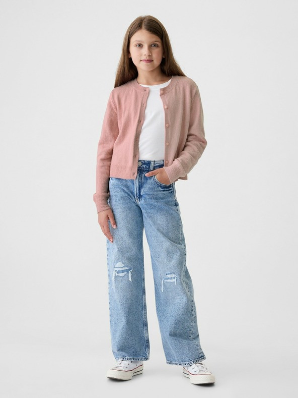 GAP Detský crop kardigán CashSoft GAP
