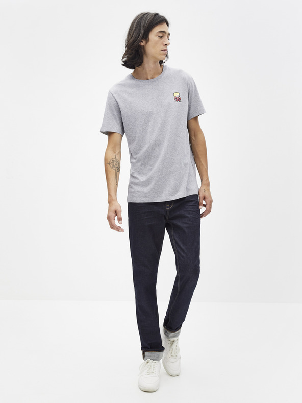 Celio Svetlosivé tričko Celio Lsebar