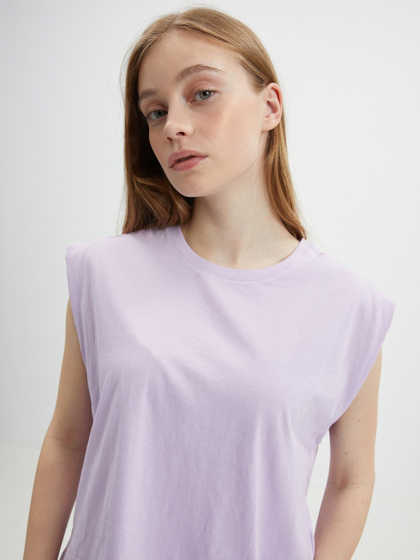 Vero Moda Svetlofialové dámske základné tričko VERO MODA Panna