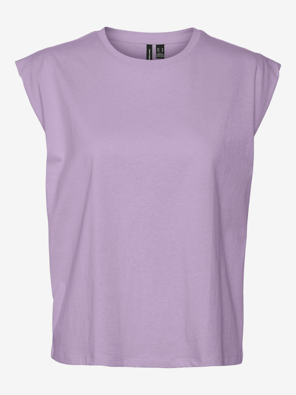 Vero Moda Svetlofialové dámske základné tričko VERO MODA Panna