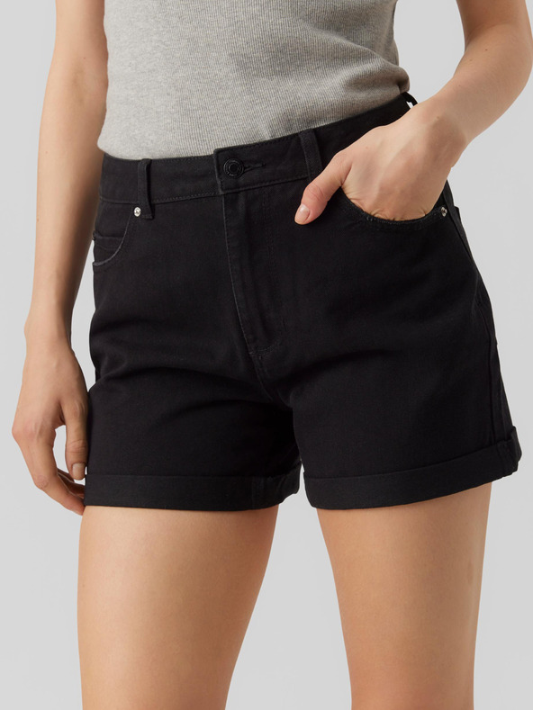 Vero Moda Čierne dámske džínsové šortky VERO MODA Zuri