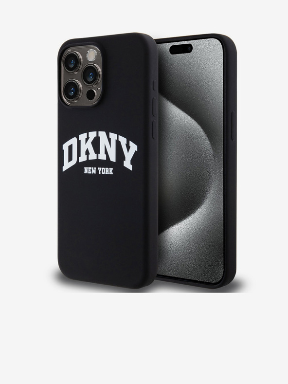 DKNY Liquid Silicone Arch Logo MagSafe zadný kryt pre iPhone 14 Pro Black DKNY