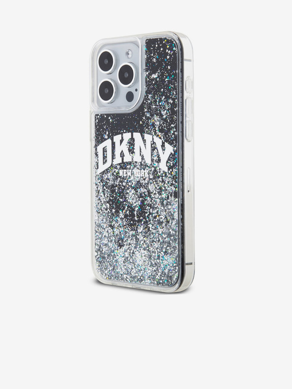 DKNY Zadný kryt Liquid Glitter Arch Logo pre iPhone 13 Pro Max Black DKNY