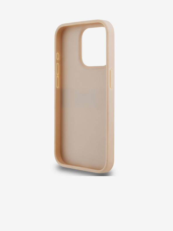 DKNY PU kožený zadný kryt Repeat Pattern Tonal Stripe pre iPhone 15 Pro Pink DKNY