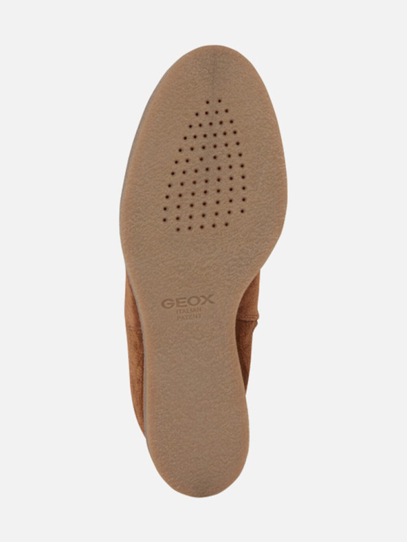 Geox Hnedé dámske členkové topánky Geox Elidea Wedge
