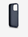 DKNY PU kožený zadný kryt so šachovnicovým vzorom a pruhmi pre iPhone 15 Pro modrý DKNY