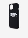 DKNY Tekutý silikónový zadný kryt MagSafe s oblúkovým logom pre iPhone 14 čierny DKNY