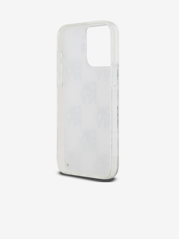 DKNY Liquid Glitter Checkered Pattern Zadný kryt pre iPhone 15 Pro Max Transparent DKNY
