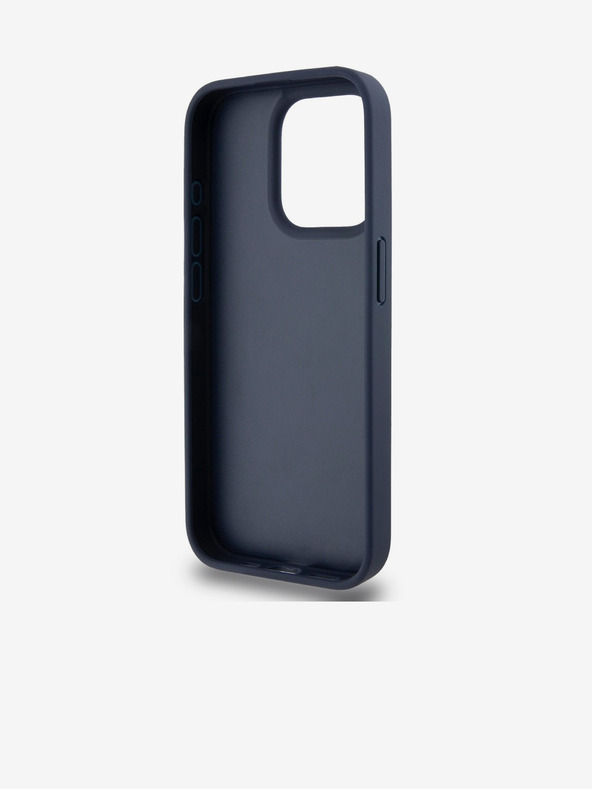 DKNY PU kožený zadný kryt so šachovnicovým vzorom a pruhmi pre iPhone 15 Pro Max Blue DKNY