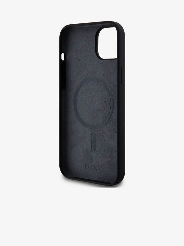 DKNY Liquid Silicone Arch Logo MagSafe zadný kryt pre iPhone 15 Plus Black DKNY