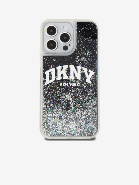 DKNY Liquid Glitter Arch Logo Zadný kryt pre iPhone 14 Pro Black DKNY