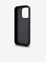 DKNY PU kožený zadný kryt s opakujúcim sa vzorom Stack Logo Magsafe pre iPhone 15 Pro Max Black DKNY