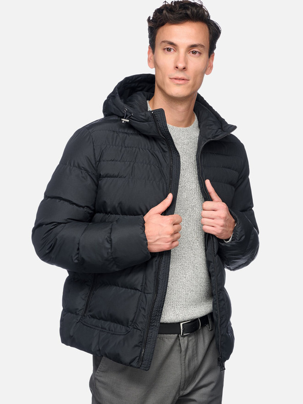 Geox Tmavomodrá pánska bunda Geox Magnete