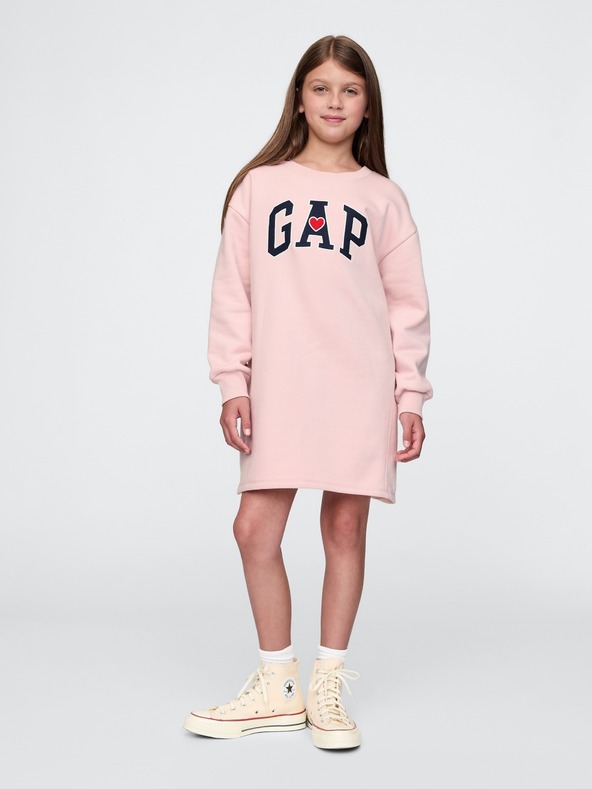 GAP Detské oversize mikinové šaty s logom GAP