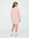 GAP Detské oversize mikinové šaty sherpa s logom GAP