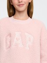 GAP Detské oversize mikinové šaty sherpa s logom GAP