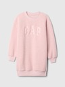 GAP Detské oversize mikinové šaty sherpa s logom GAP