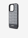 DKNY PU kožený zadný kryt Repeat Pattern Bottom Stripe MagSafe pre iPhone 14 Pro Black DKNY