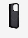 DKNY PU kožený zadný kryt Repeat Pattern Bottom Stripe MagSafe pre iPhone 14 Pro Black DKNY