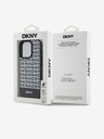 DKNY PU kožený zadný kryt Repeat Pattern Bottom Stripe MagSafe pre iPhone 14 Pro Black DKNY