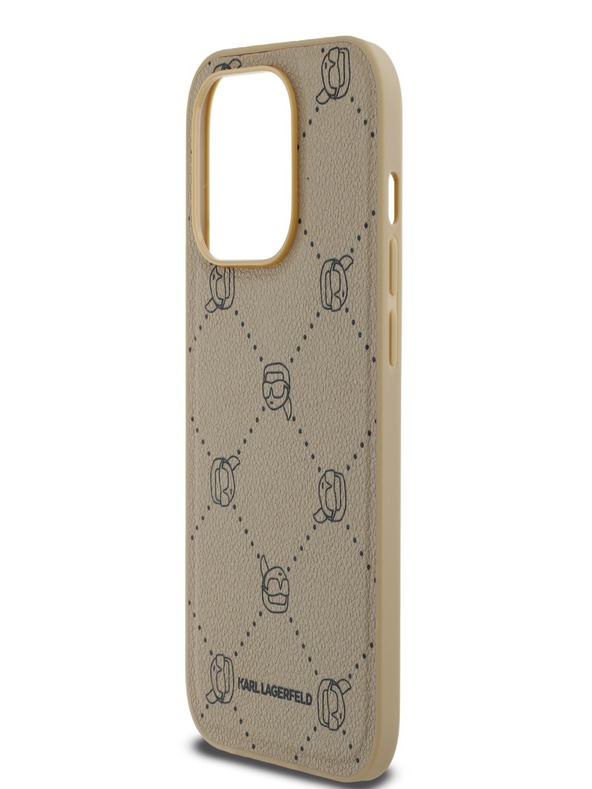 Karl Lagerfeld PU Karl Heads Pattern Magsafe zadný kryt pre iPhone 14 Pro Max Beige Karl Lagerfeld