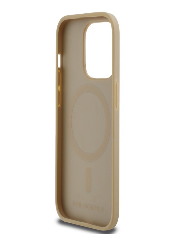 Karl Lagerfeld PU Karl Heads Pattern Magsafe zadný kryt pre iPhone 14 Pro Max Beige Karl Lagerfeld