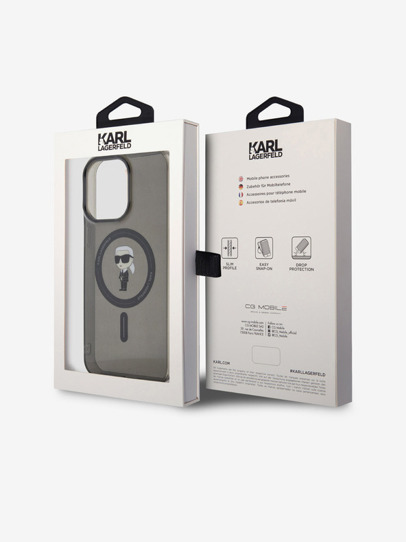 Karl Lagerfeld IML Ikonik MagSafe zadný kryt pre iPhone 15 Pro Max čierny Karl Lagerfeld