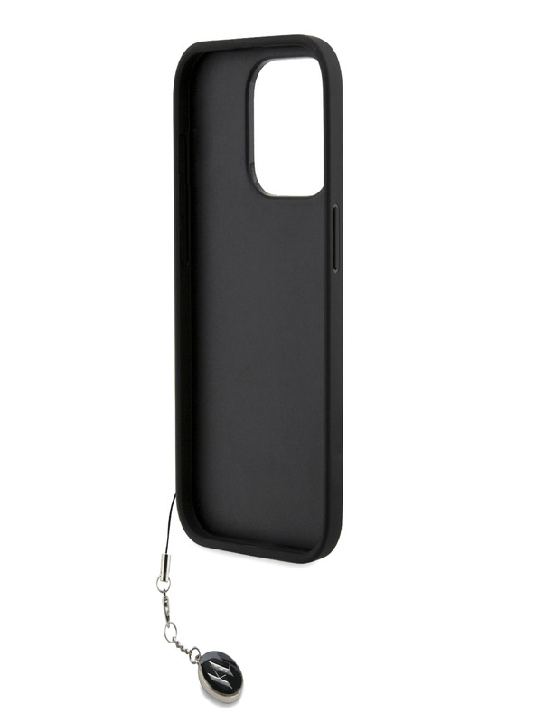 Karl Lagerfeld Karl Lagerfeld PU Saffiano Rhinestone Charm zadný kryt pre iPhone 15 Pro Max čierny
