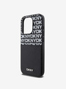 DKNY PU kožený zadný kryt s opakovaným vzorom vrecka na karty pre iPhone 14 Pro čierny DKNY