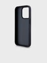 DKNY PU kožený zadný kryt Repeat Pattern Tonal Stripe pre iPhone 15 Pro Max Black DKNY