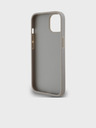 DKNY PU kožený zadný kryt Repeat Pattern Tonal Stripe pre iPhone 14 Beige DKNY