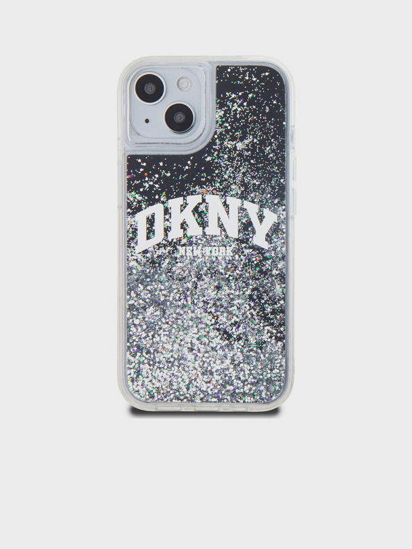 DKNY Liquid Glitter Arch Logo zadný kryt pre iPhone 11 čierny DKNY