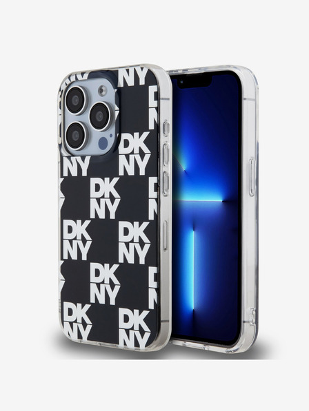 DKNY Zadný kryt PC/TPU s károvaným vzorom pre iPhone 15 Pro Max Black DKNY