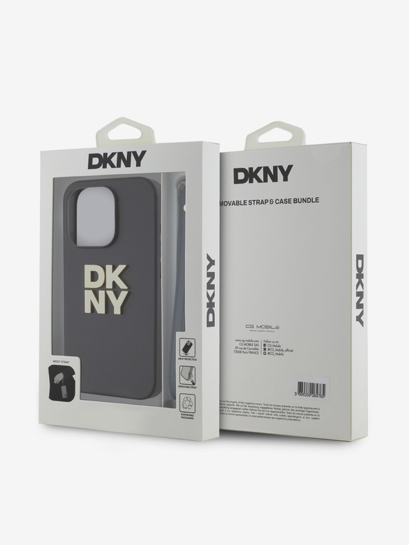 DKNY PU kožený zadný kryt na iPhone 14 Pro Black DKNY