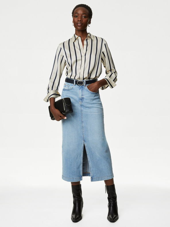 Marks & Spencer Modrá dámska džínsová sukňa Marks & Spencer