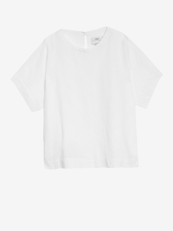 Marks & Spencer Biela dámska blúzka s ľanom Marks & Spencer